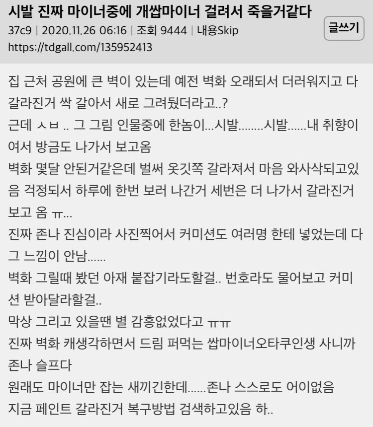 마이너중에 마이너장르 걸린사람.img