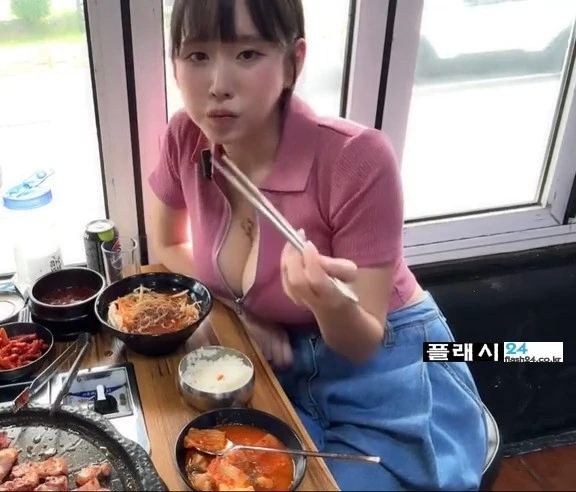 고기집 먹방하는 하리미 카메라 위치