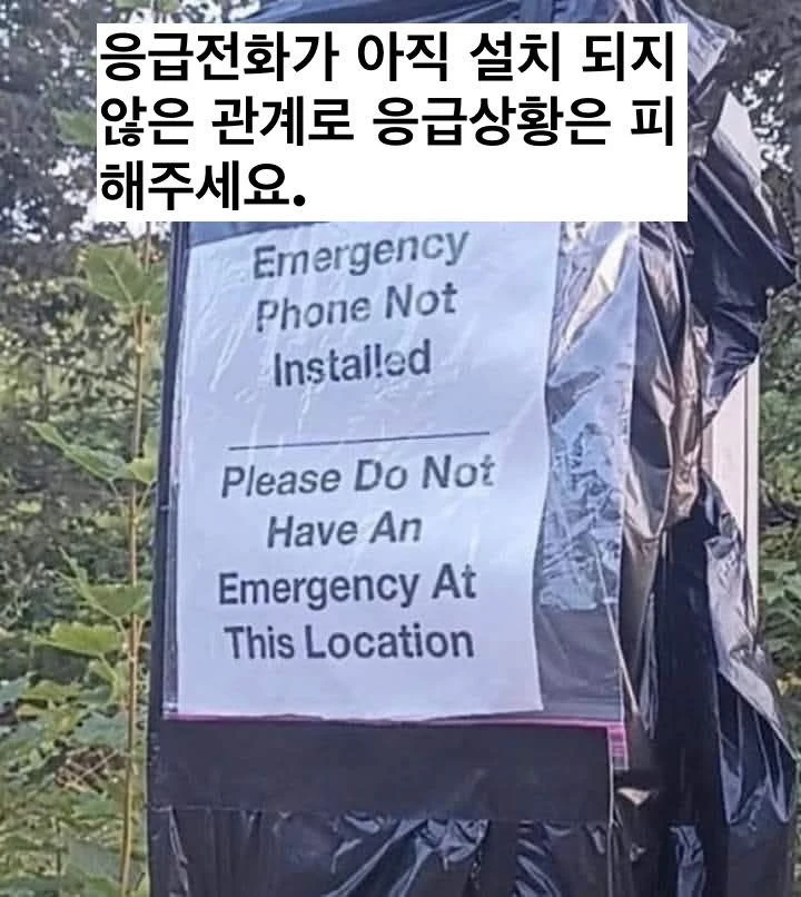 응급전화기 설치 아직 안했거든요