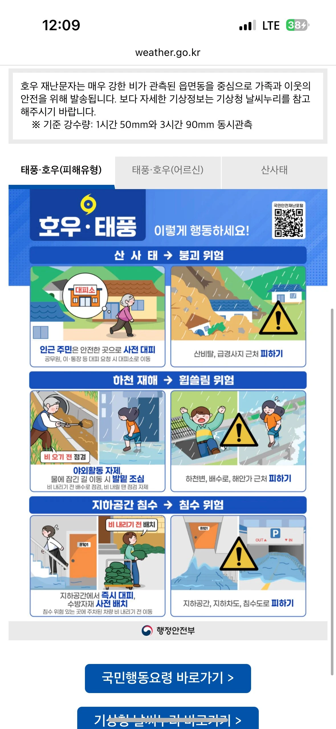 비가 억수로 내리네예