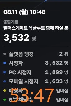 ㅇㅇㄱ)오늘자 시청자수 변화