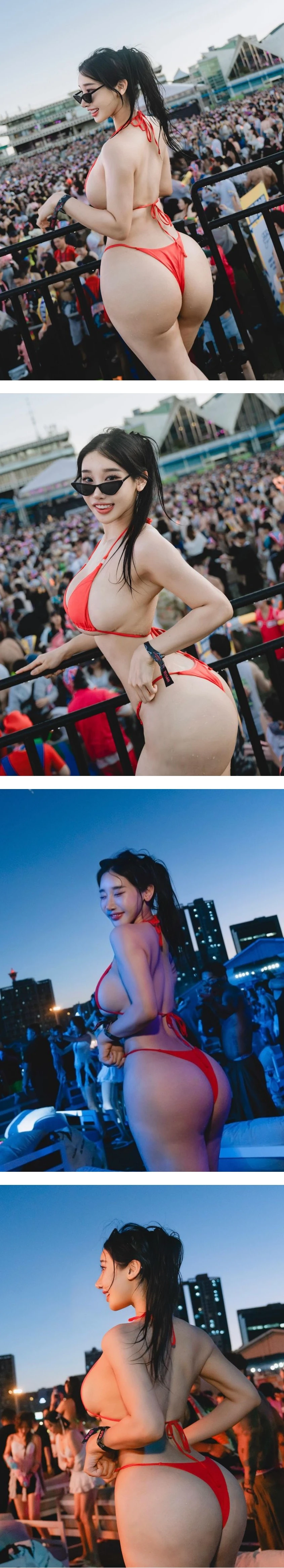 워터밤에 간 남녀가 다 쳐다볼 몸