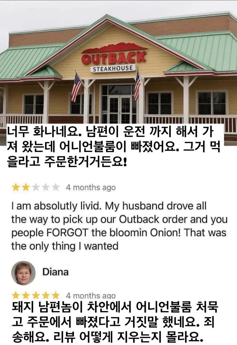 같은 주문 리뷰 두번 남긴 다이애나