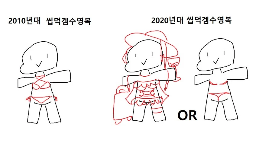 서브컬쳐겜 수영복 특징