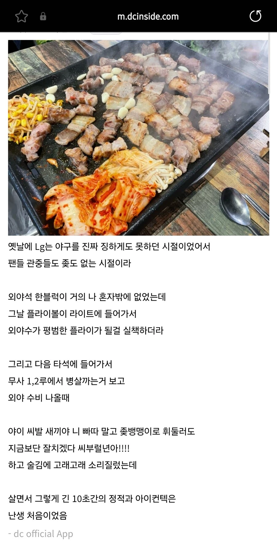 한창 디씨 심연에 있으면서 야구장 다닐때